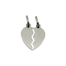 ciondolo cuore spezzato in oro bianco 18 ct