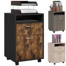 HOMCOM Cassettiera Portadocumenti con Ripiano Aperto e Cassetto