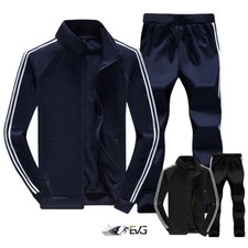 TUTA ACETATA INVERNALE UOMO BANDE LATERALI COMPLETO CASA SPORT CORSA PALESTRA