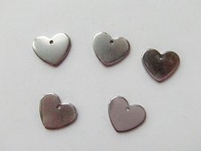 5pz charms ciondoli cuore in acciaio inox 13x11mm 
