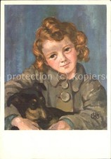 Biglietto Artista E. Hoppeler-Bonzanigo Bambino Cane 