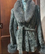 Giacca Astrakan E Volpe Blue