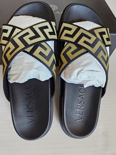Versace greca crossover slides - greca,