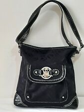 Borsa a spalla/tracolla Kathy Van Zeeland nera con dettagli pitonati