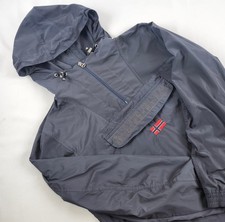 Napapijri Giacca Pullover Donna Navy Performance con Cappuccio Antivento Pioggia Grande 3/4 Zip