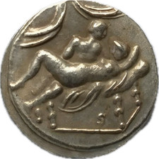 Gettone erotico romano - Numero V - Gli amanti reclinati