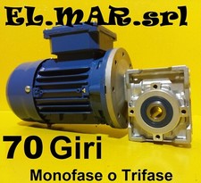 Motoriduttore 70 Giri HP 0,25 Riduttore di giri Motore Monofase Trifase Kw 0,18