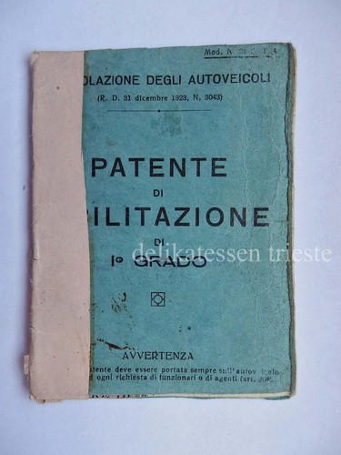 Trieste patente guida - patente, 1925