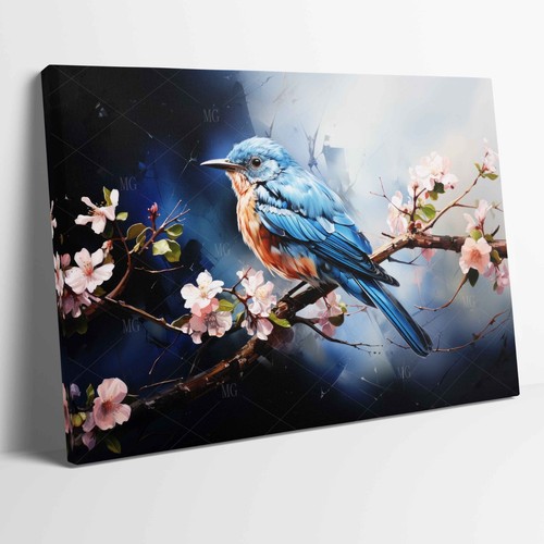 Poster colibrì fiori rosa - su,