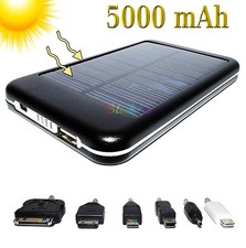 CARICABATTERIE SOLARE UNIVERSALE MINI MICRO USB DOCK 8 PIN 30 BATTERIA 5000 MAH