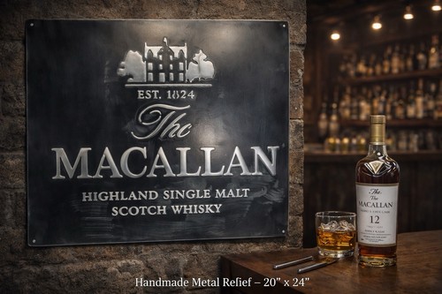 Vintage macallan metal sign - “vintage,