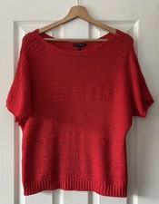 maglione top sarah pacini taglia unica rosso maglia ampia 100% cotone