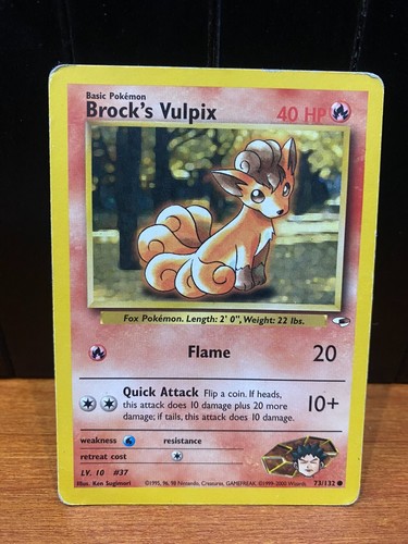 Carta pokemon brock vulpix - pokemon, brock's