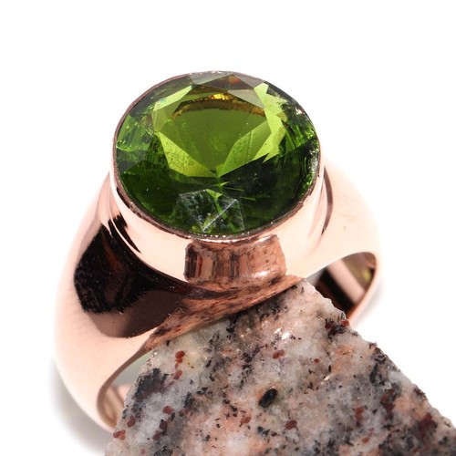 Anello peridoto uomo placcato