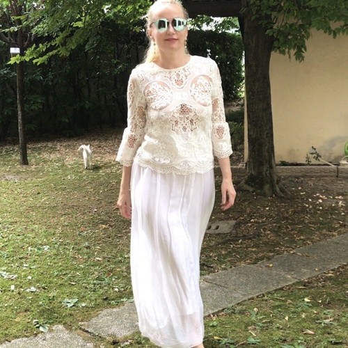 Zara top pizzo fiori - in,