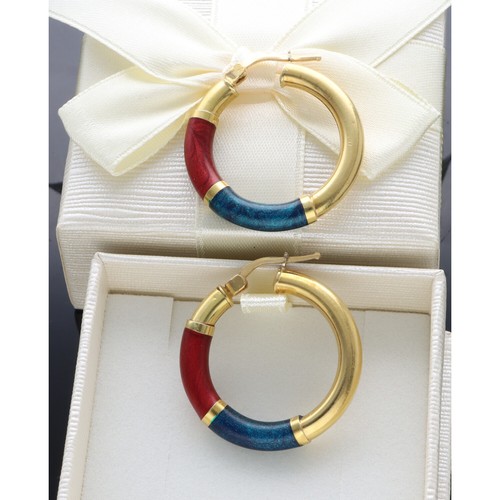 Orecchini vintage smaltati oro - vintage,
