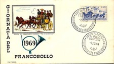 Storia Postale - FDC Roma - Repubblica - 1969 - Giornata del francobollo - 25 L