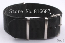 CINTURINO NYLON NERO BLACK NOIR 18mm 20mm 22mm 24mm MONOPEZZO