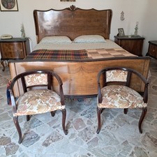 Camera da letto matrimoniale completa Chippendale in radica di noce