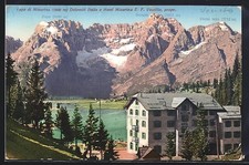 Cartolina Misurina, Lago di Misurina Dolomiti Italia e Hotel Misurina, Fopa, Sorapis & 