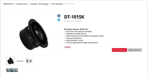 Tweeter monacor 101sk 25mm - monacor, dt-101sk