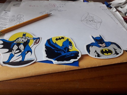 Tre adesivi batman comics - tre,