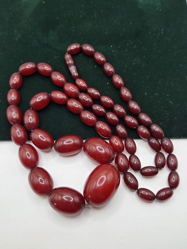Collana perle bachelite ambra - collana,