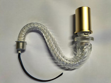 MURANO ricambio BRACCIO vetro trasparente ottone attacco 1.5 cm applique lampada