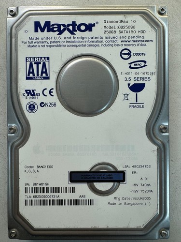 Maxtor 6b250s0 diamondmax - maxtor,