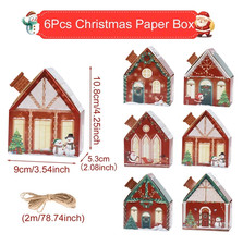 6pcs Natale Casa Forma Cartone