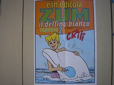ZUM IL DELFINO BIANCO 2 FUMETTO TV LOCANDINA EDICOLA POSTER CHIOSCHI ADVERTISING