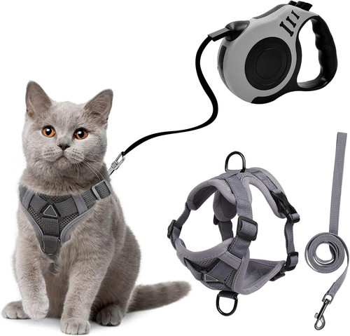 Pettorina gatto con guinzaglio - con,