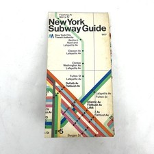 Mappa Metro Guida Massimo Vignelli 1977 New York City Vintage depliant volantino
