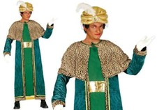 Costume Re Magio Melchiorre verde con mantellina