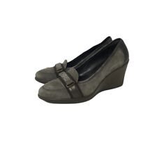 Mocassino da donna 40 marrone grigio scarpe zeppe scamosciate DONNA SOFT  strass