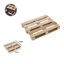 MINI PALLET DI LEGNO BANCALE VASSOIO PIATTO BUFFET FINGER FOOD 32 X 24 CM 74035A
