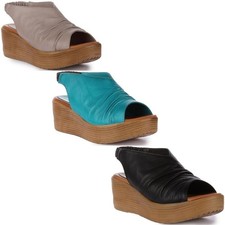 Sandalo Donna Con Tacco Basso Aperto In Pietra UK 3 - 9