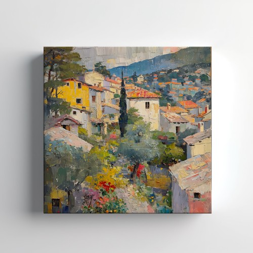 Quadro villaggio montagna