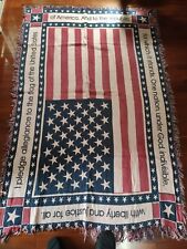 /Tappeto/Coperta/Tovaglia  cotone ricamato 120x180 Anni 80 Country Cm  USA flag.