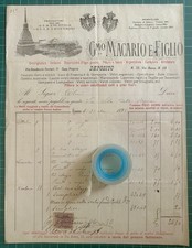Rara Fattura Decorazioni-Pitture C.mo MACARIO & Figlio-Via Roma 39-Torino 1898