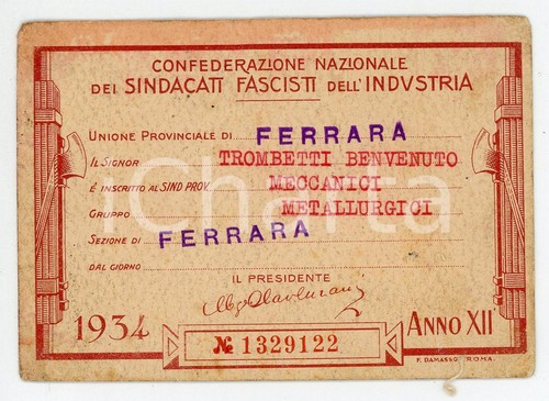 1934 ferrara sindacati - ferrara,