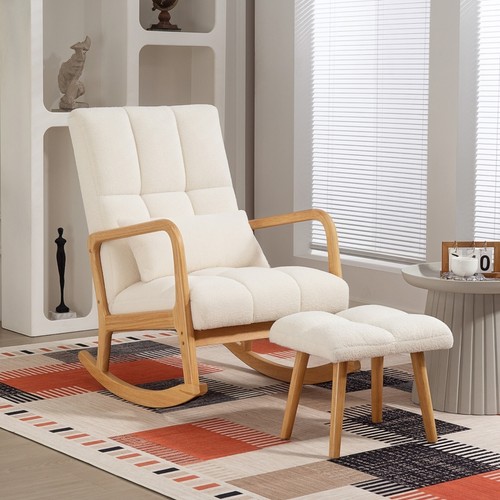 Sedia dondolo con sgabello - a,