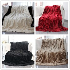 Black Grey Micro Faux Fur