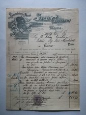 LABORATORIO IN MARMI SASSI GIOVANNI TORINO fattura 1905 con bollo