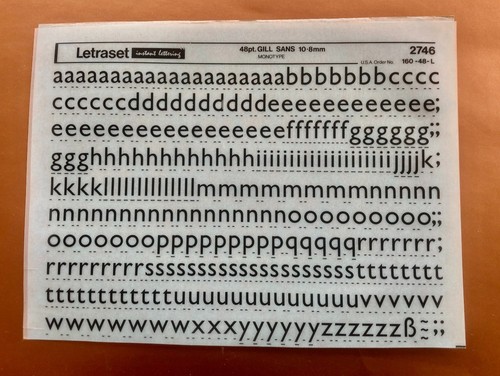 Letraset 2746gill sans - letraset,