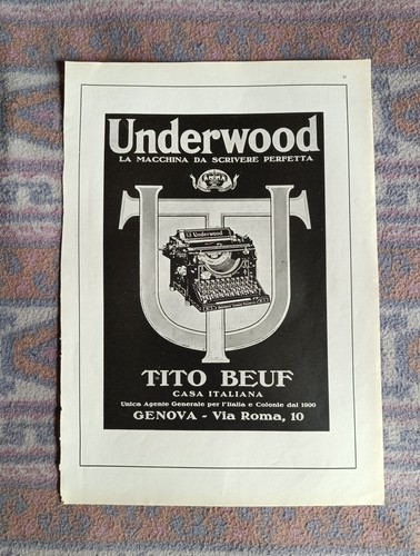 Pubblicità 1928 underwood - underwood,