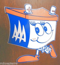 Adesivo sticker vintage batteria batterie auto pila accumulatori AAA automobile