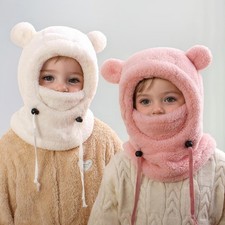 Cappello berretto bambino invernale passamontagna copri viso a prova di freddo sci caldo peluche pezzo unico