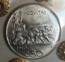 50 CENTESIMI 1920 LEONI - LISCIO - SPL/FDC PERIZIATA - REGNO D'ITALIA - V.E.III