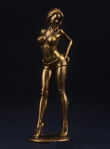 Statuina donna ragazza - , ottone